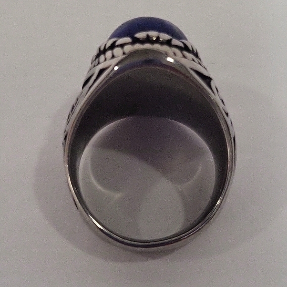 707- Lapis Lazuli Natural Gemstone Handmade Men's Ring Size 9 NWT - Picture 6 of 8